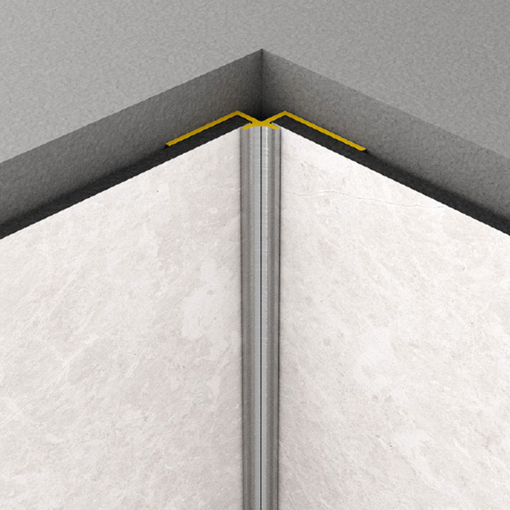Profil de colt interior Rocko Tiles, aluminiu anodizat, argintiu, 2800 mm