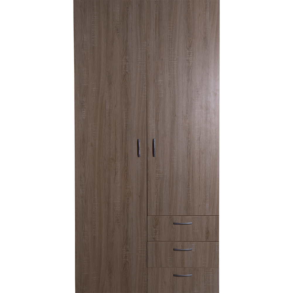 Dulap pentru organizarea si depozitarea hainelor, sonoma, 3 rafturi, 3 sertare, 100 x 60 x 202 cm
