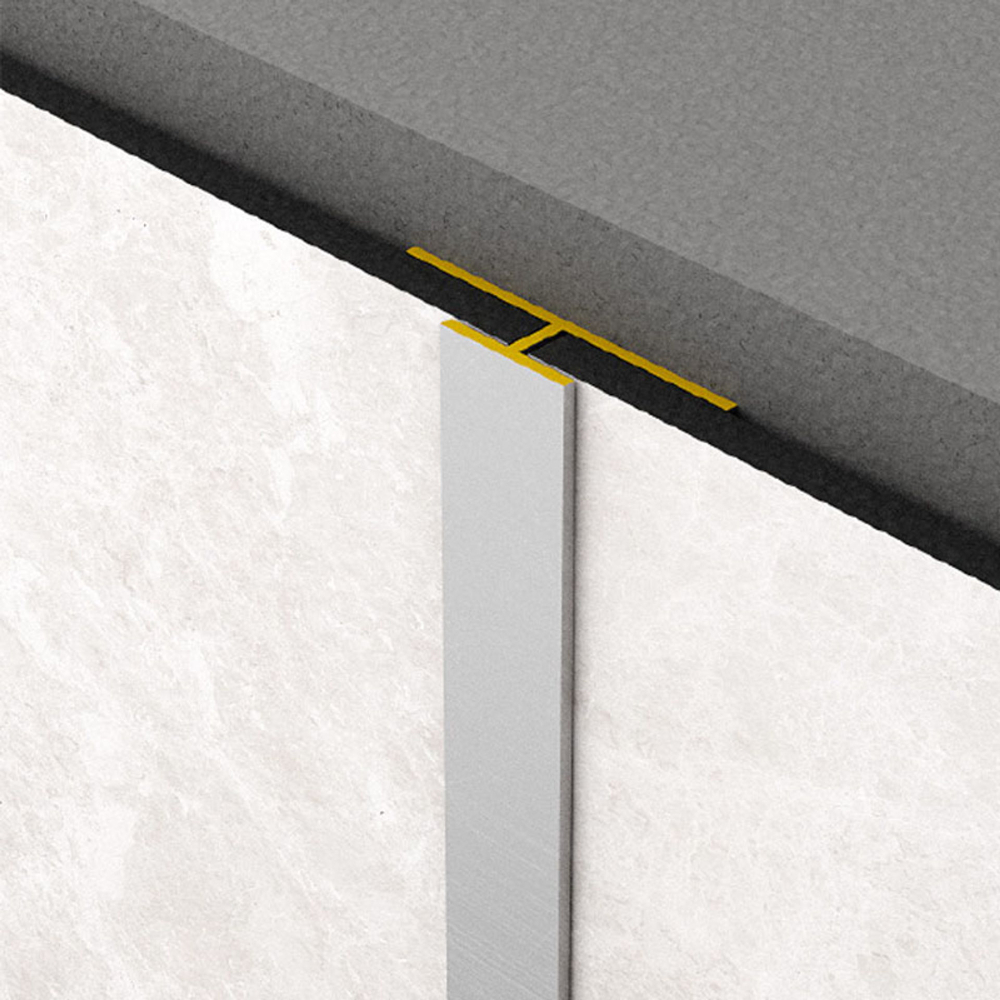 Profil de imbinare tip T Rocko Tiles, aluminiu anodizat, argintiu, 2800 mm