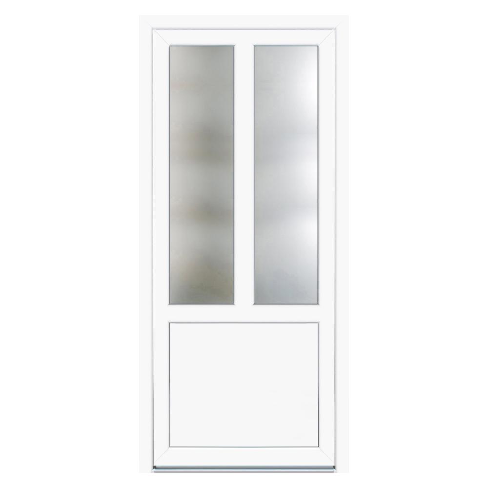 Usa PVC pentru intrare, alb, 86 x 188 cm, 5 camere, dreapta