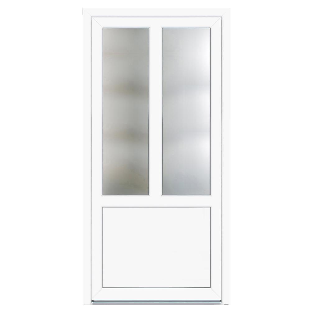 Usa PVC pentru intrare KF94, alb, 98 x 200 cm, 5 camere, dreapta