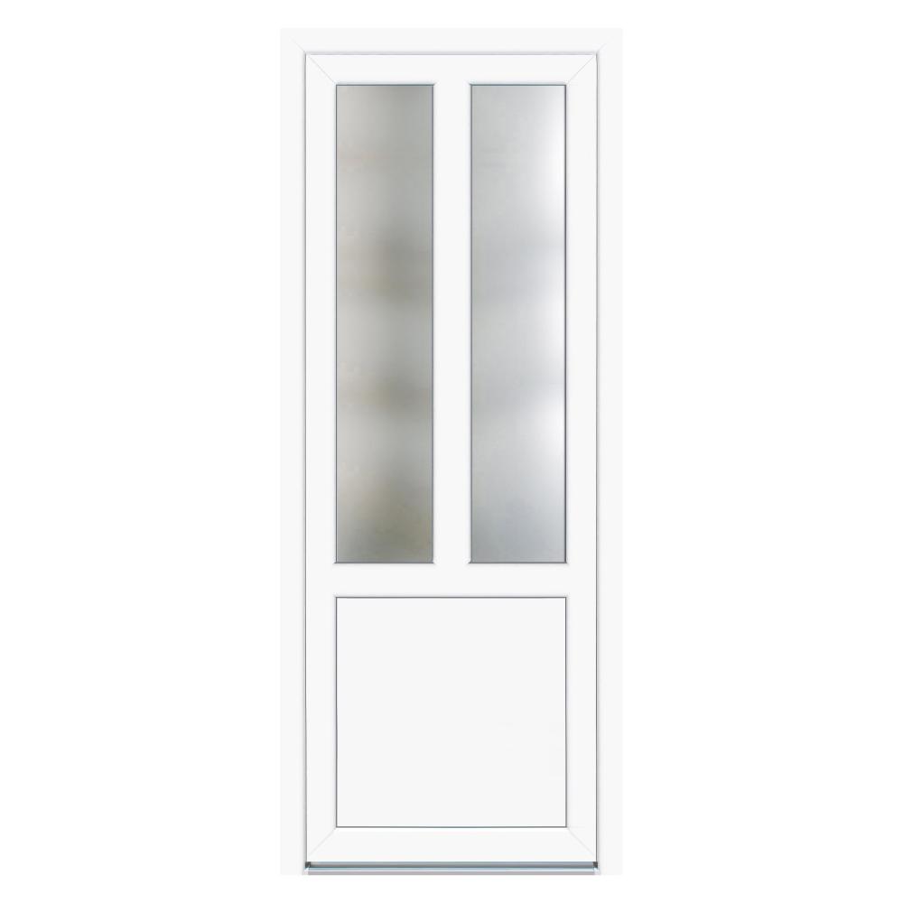Usa PVC pentru intrare, alb, 76 x 188 cm, 5 camere, dreapta