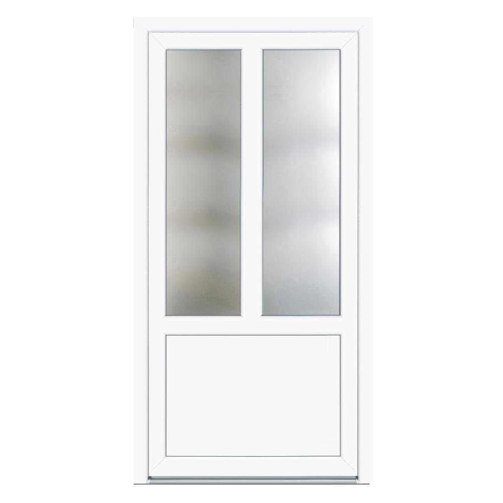 Usa PVC pentru intrare, alb, 98 x 198 cm, 5 camere, stanga