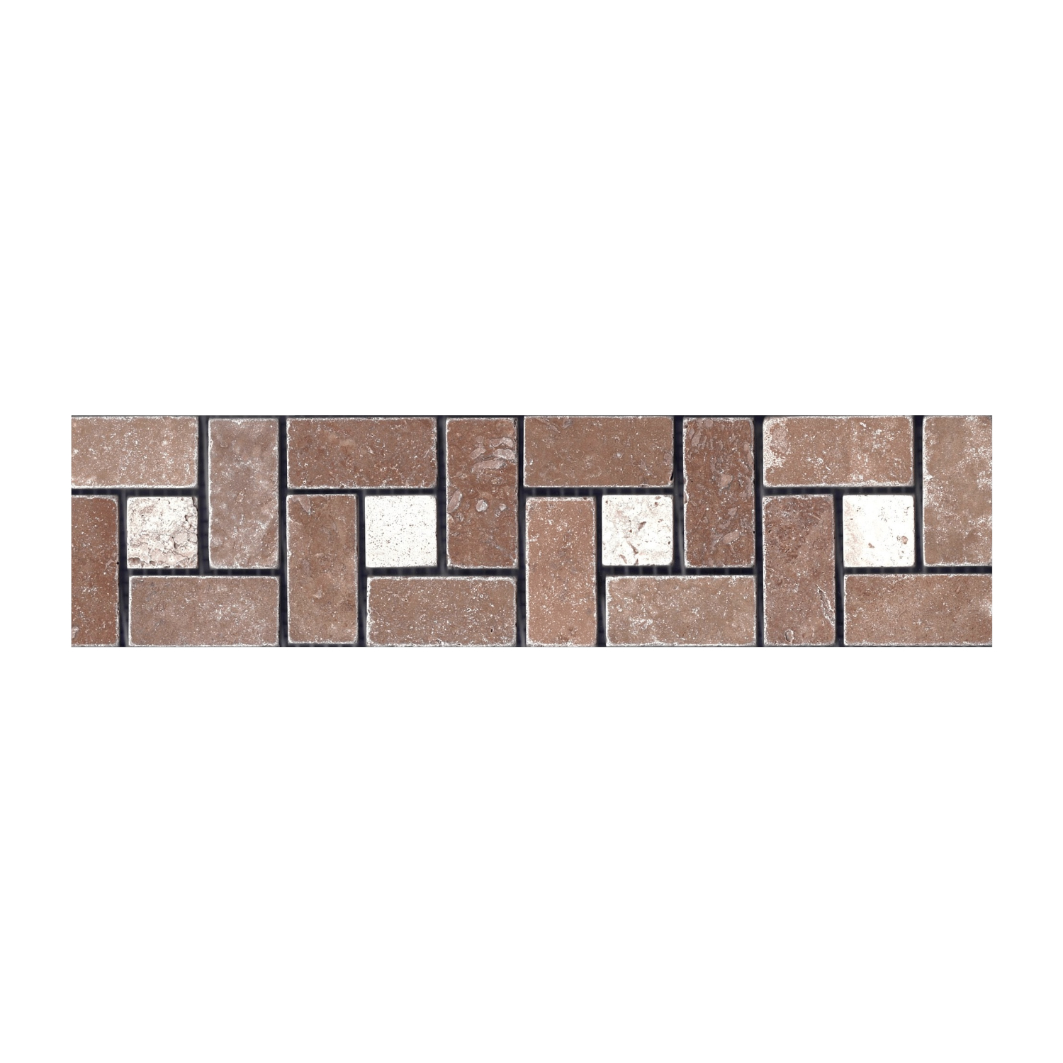 Border travertin, aspect antichizat, AC1, multicolor, 30.5 x 7.5 x 1 cm