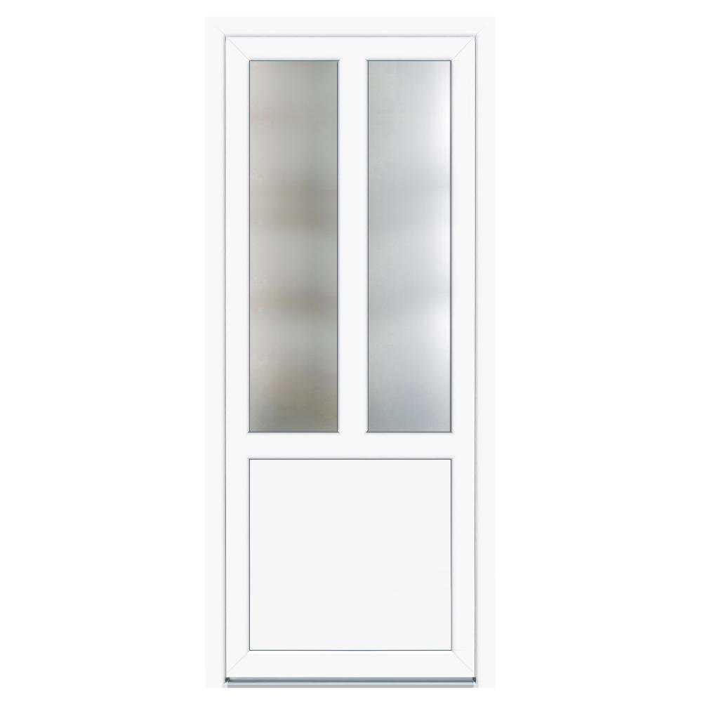 Usa PVC pentru intrare, alb, 88 x 200 cm, 5 camere, stanga
