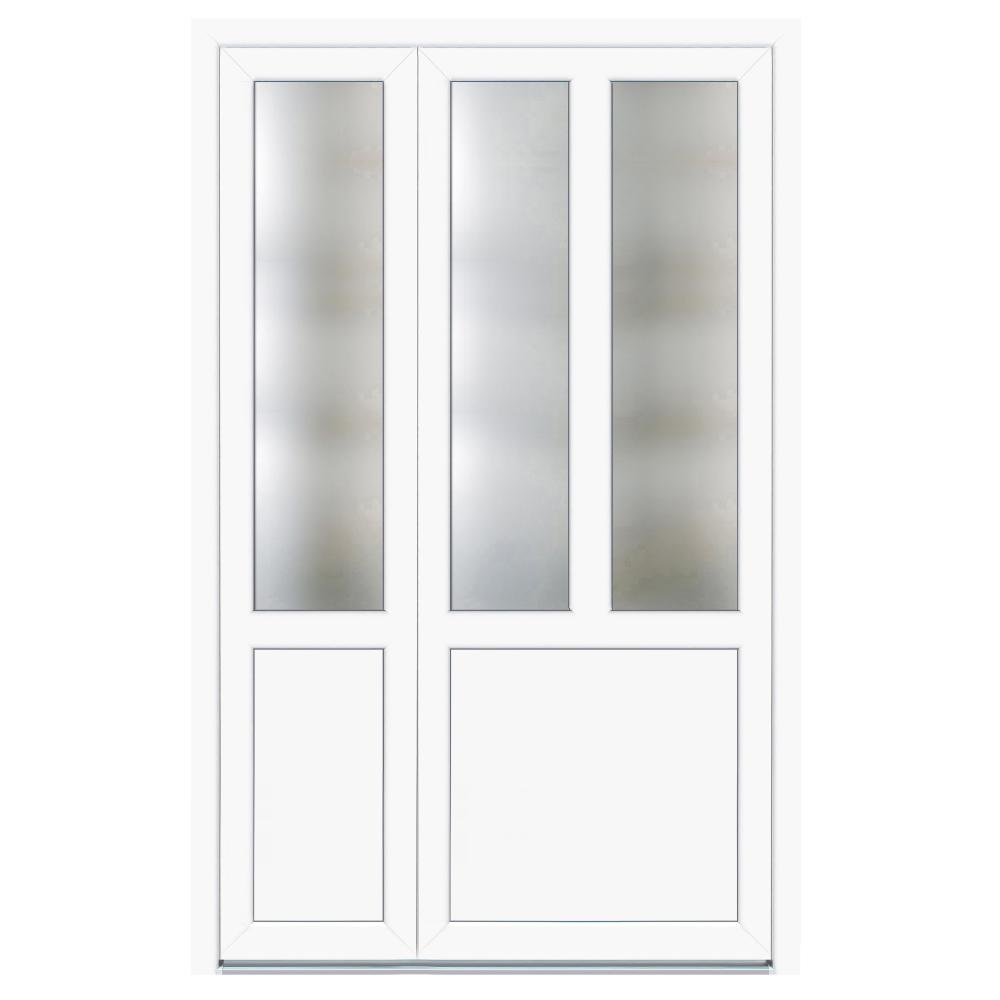 Usa PVC pentru intrare, alb, 120 x 200 cm, 5 camere, stanga