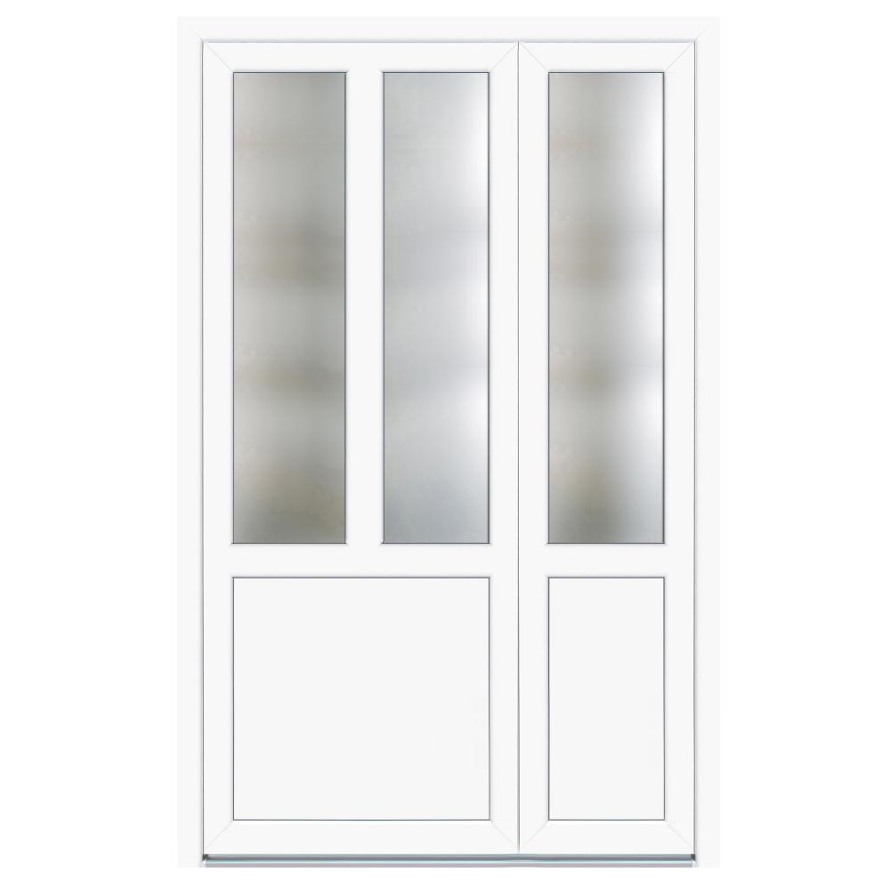 Usa PVC pentru intrare, alb, 120 x 200 cm, 5 camere, dreapta
