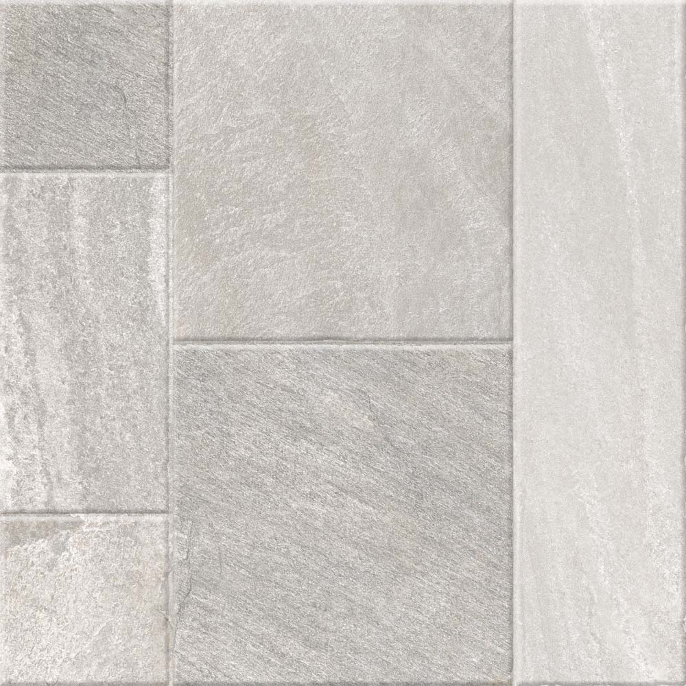 Gresie portelanata Kai Ceramics Santana Mix Grey, gri mat, aspect de piatra, patrata, 60 x 60 cm