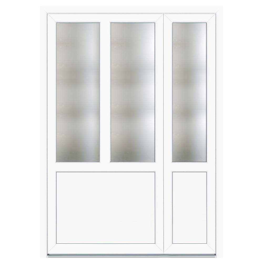 Usa PVC pentru intrare, alb, 140 x 200 cm, 5 camere, dreapta