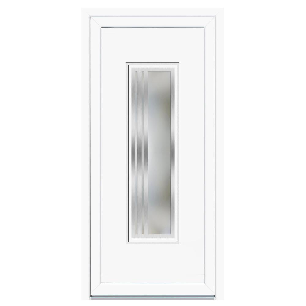 Usa PVC pentru intrare KT53, alb, 98 x 200 cm, 5 camere, stanga