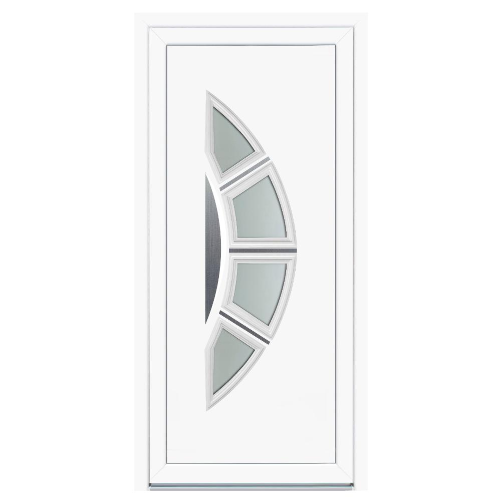 Usa PVC pentru intrare KT35, alb, 98 x 200 cm, 5 camere, dreapta