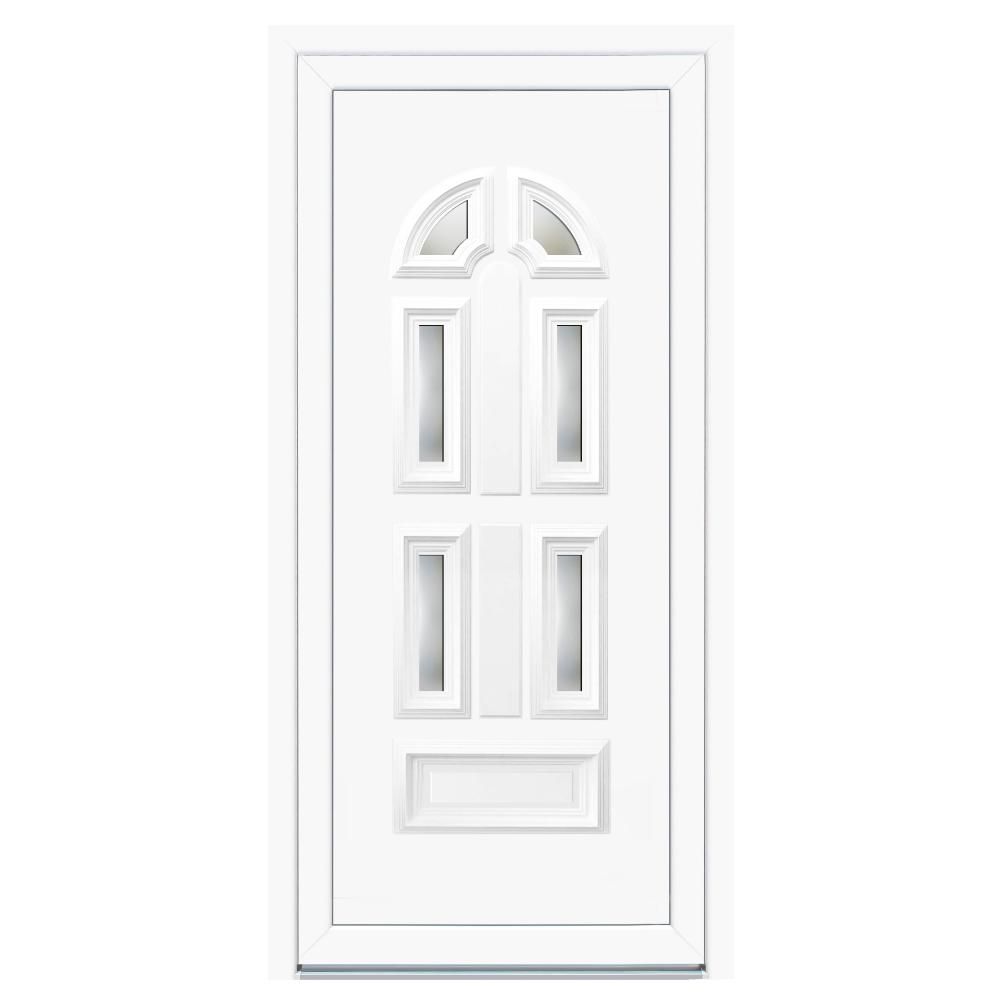 Usa PVC pentru intrare KT23, alb, 98 x 200 cm, 5 camere, dreapta