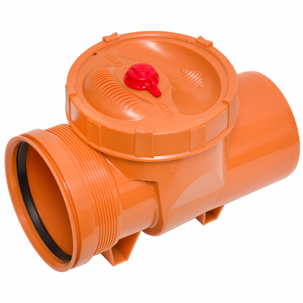 Clapeta antiretur PVC canalizare exterioara Valrom, diametru 160 mm, 365 x 222 x 276 mm