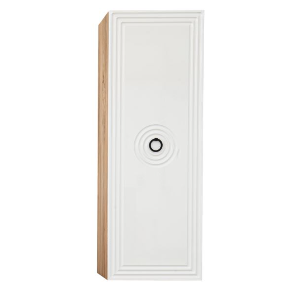Coloana baie Sanitop Greta, montaj suspendat, o usa, MDF/PAL, alb/auriu, 35 x 28 x 100 cm
