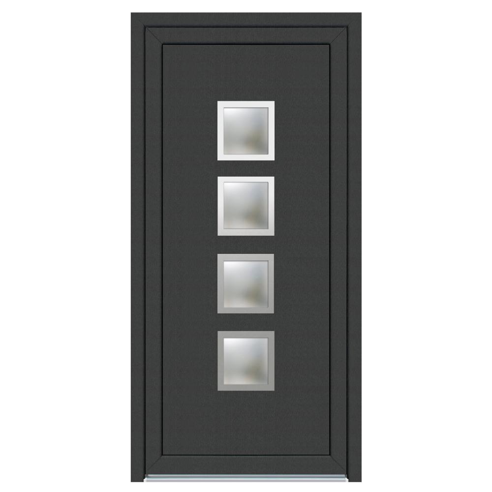 Usa PVC pentru intrare KF08, antracit, 98 x 200 cm, 5 camere, dreapta