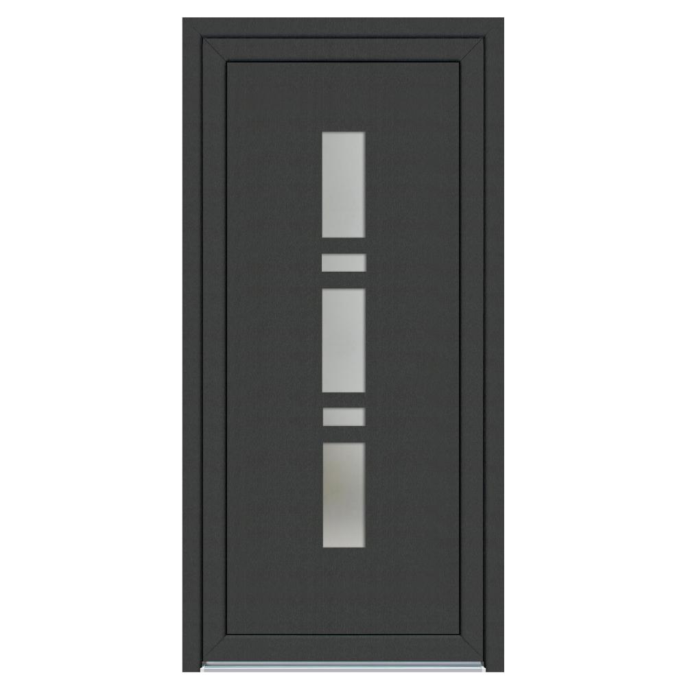 Usa PVC pentru intrare KF28, antracit, 98 x 200 cm, 5 camere, stanga