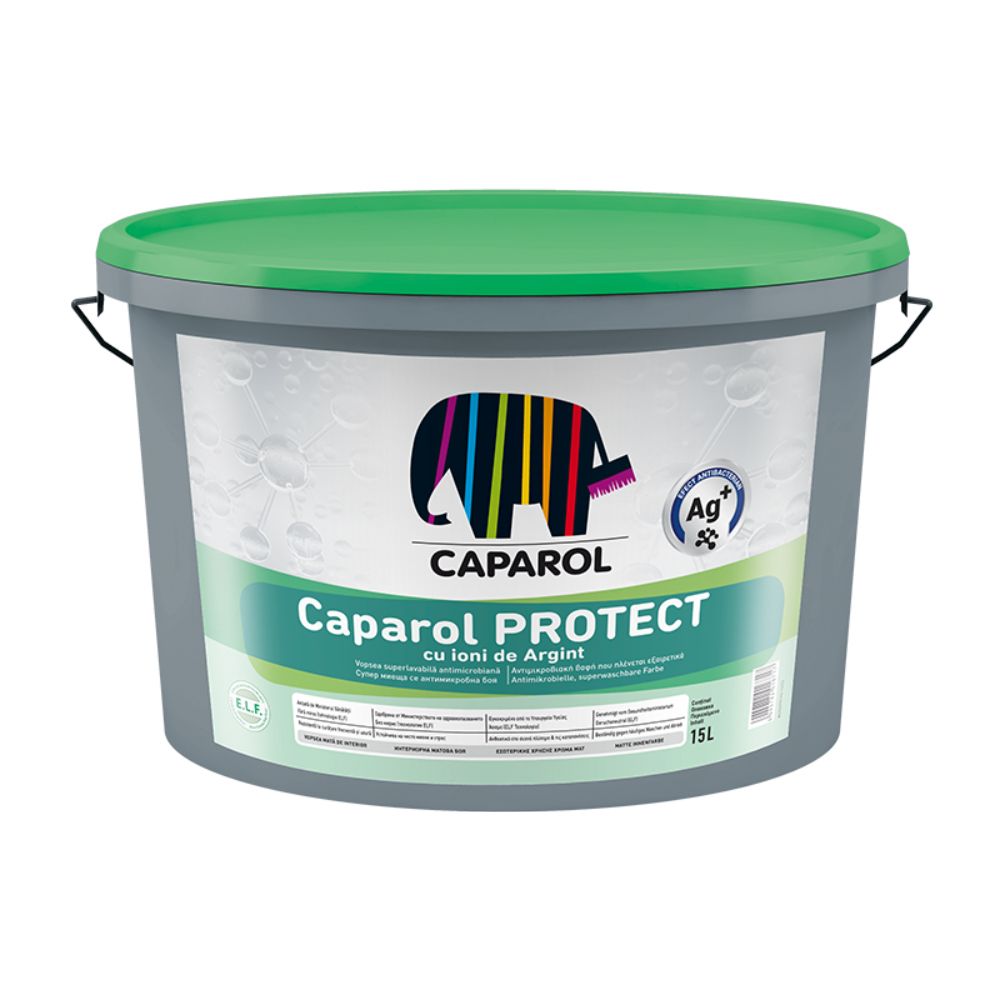 Vopsea lavabila interior Caparol Protect, cu ioni de argint, alb, 15 l