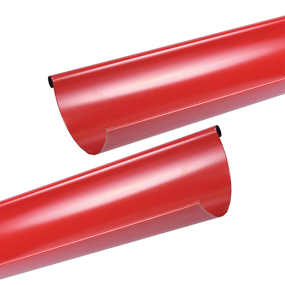 Jgheab metalic, 125 mm, rosu RAL 3011, L= 4 m
