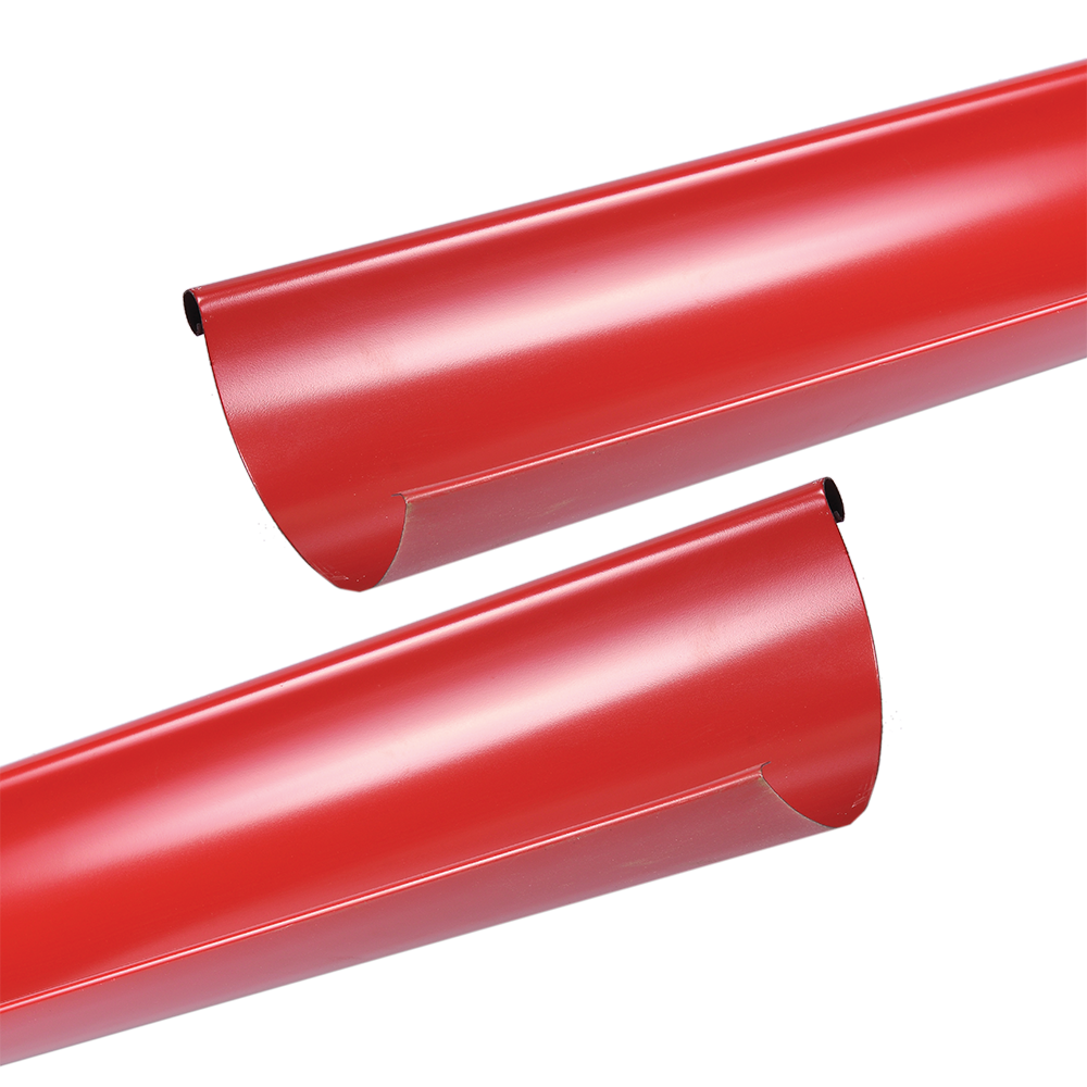 Jgheab metalic, 125 mm, rosu RAL 3011, L= 2 m