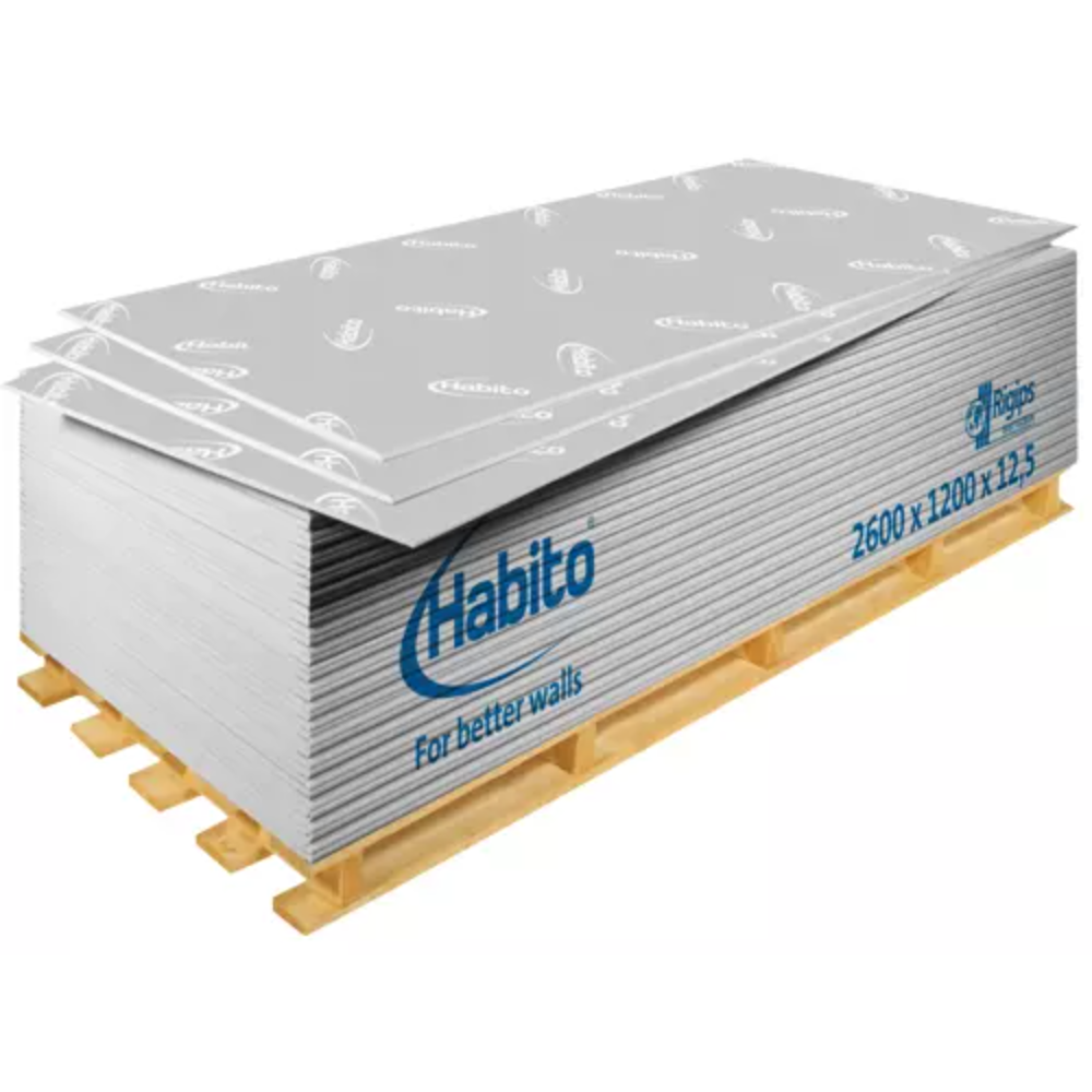 Placa gips carton cu duritate sporita Rigips Habito, grosime, 12.5 mm, 1200 x 2600 mm