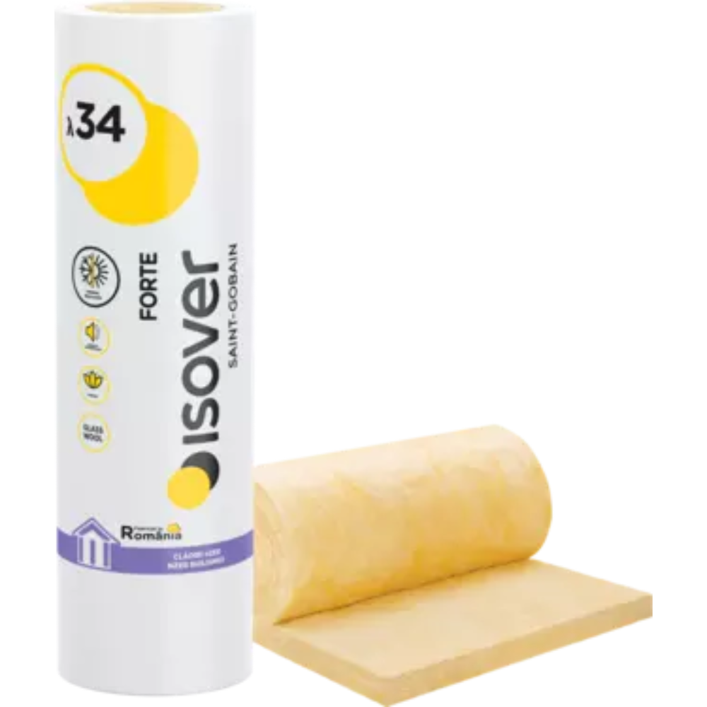 Vata minerala de sticla Isover Forte 50/100, 10.8 m2/rola