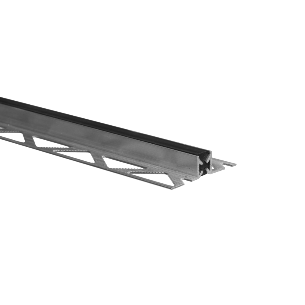 Profil pentru dilatatie, aluminiu cu insertie PVC, negru, 2.5 m