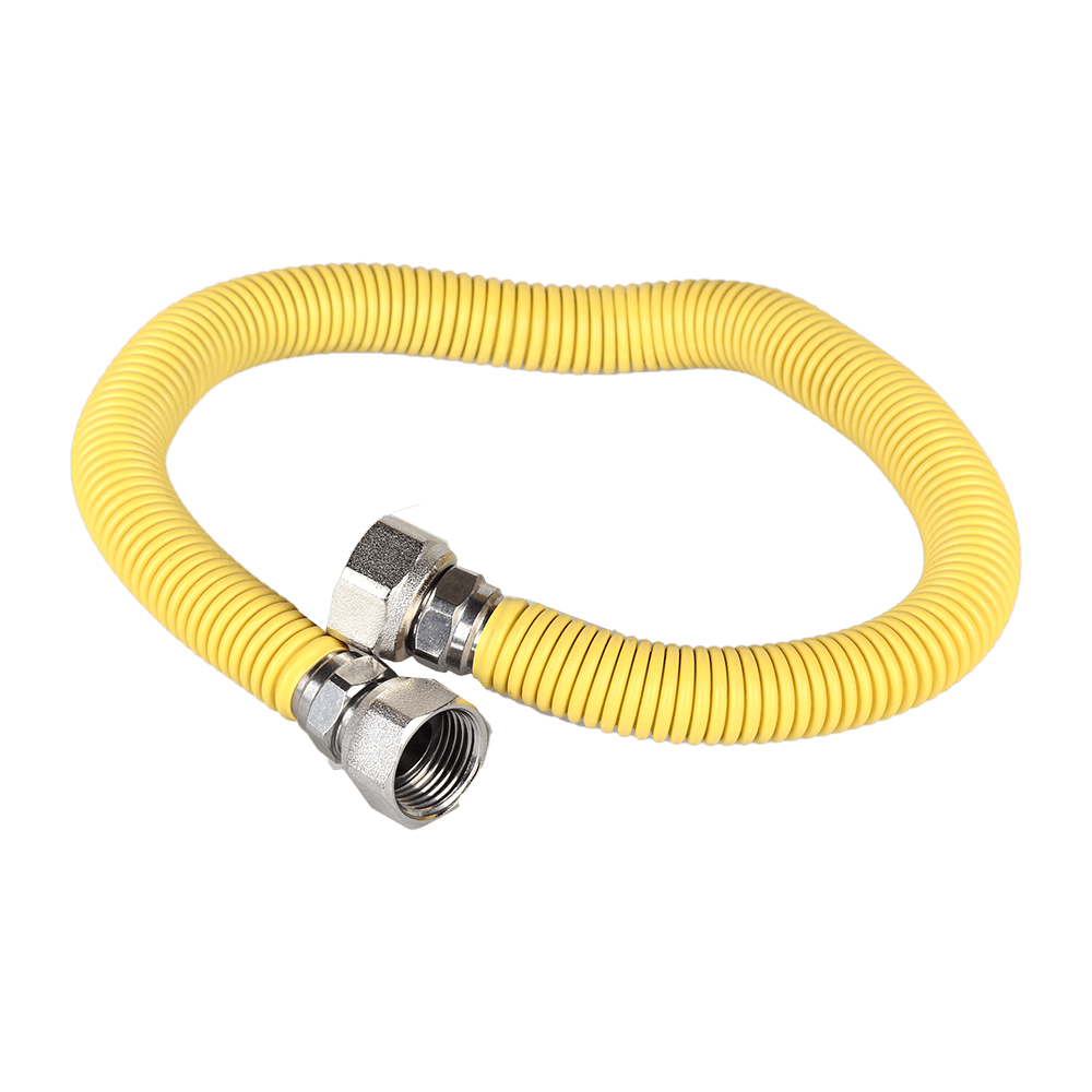 Racord flexibil gaz, inox gofrat, galben, filet interior-interior, 1/2, 100-200 cm