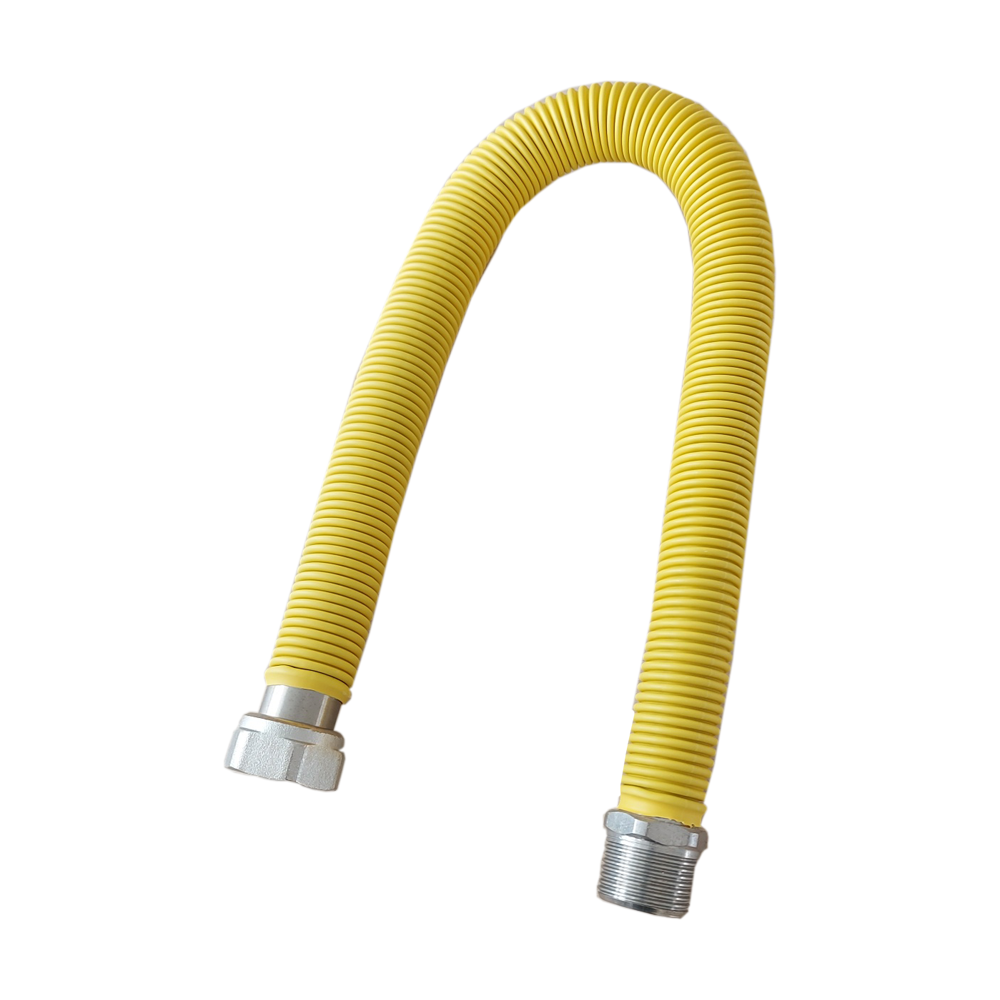 Racord flexibil gaz, inox gofrat, galben, filet interior-exterior, 1/2, 100-200 cm