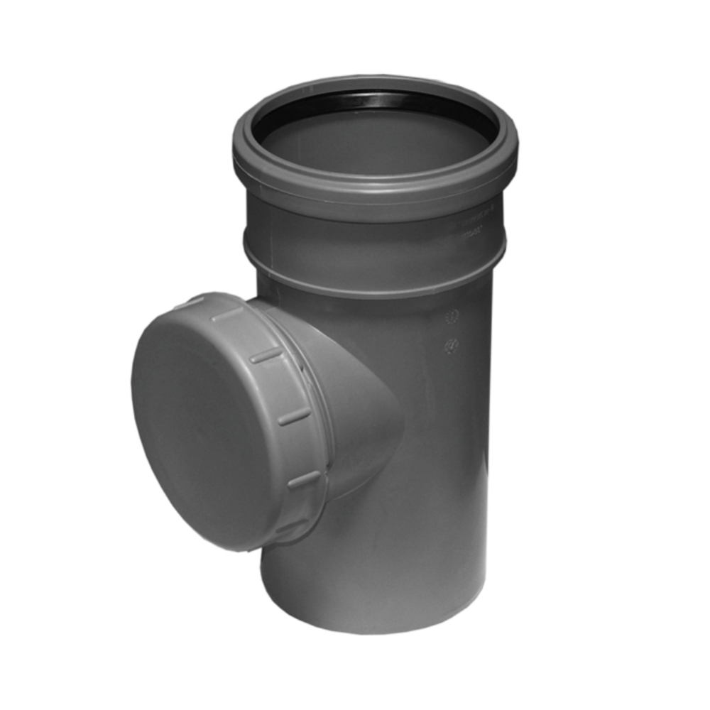 Piesa de inspectie Valrom, PP, gri, diametru 125 mm