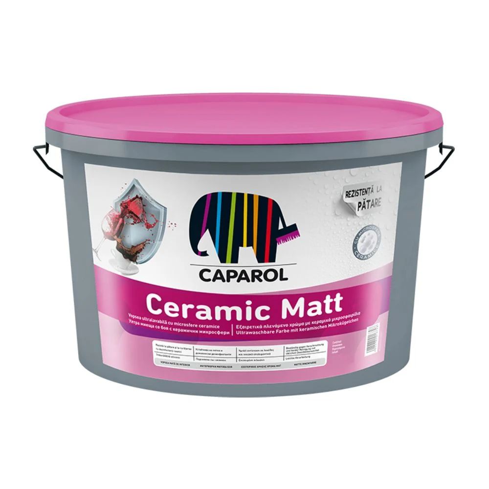 Vopsea ultralavabila interior Caparol Ceramic Matt, alb, 15 l
