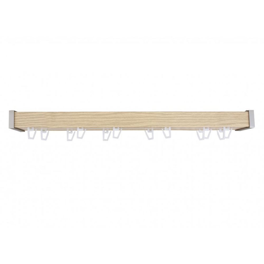 Sina aluminiu, stejar, lungime 400 cm, accesorii incluse