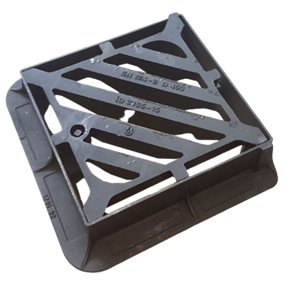 Capac canalizare Standart Park Urban, fonta, negru, 500 x 500 mm