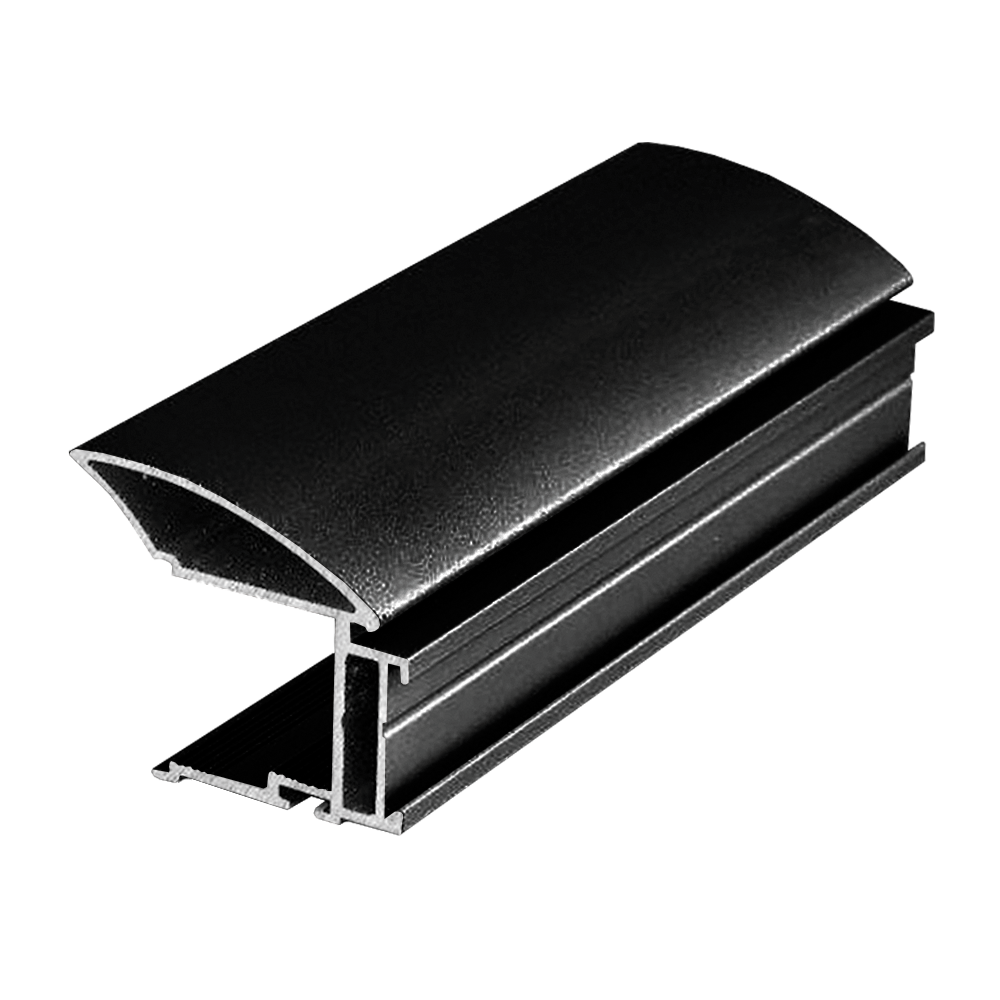 Profil tip maner Multiomega Wide, aluminiu, negru lucios, 2.7 m