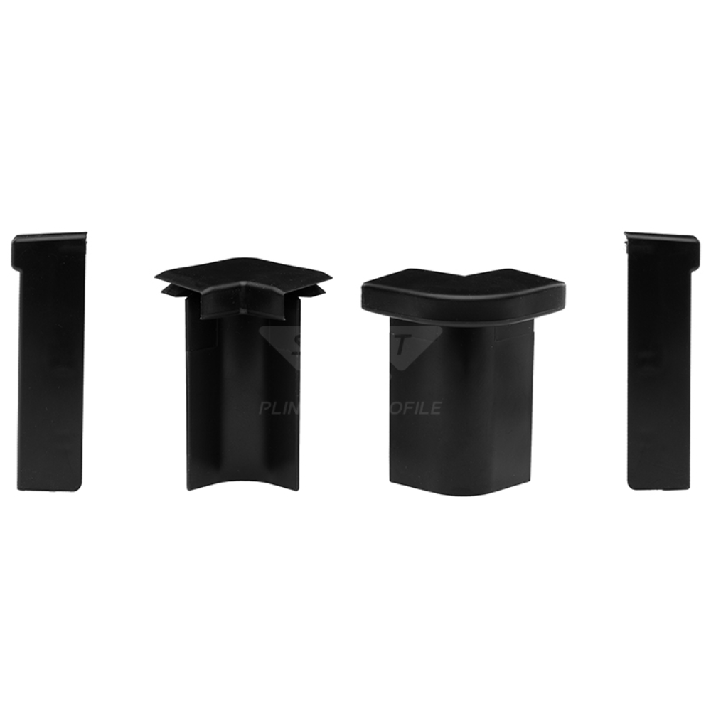 Set colturi plinta mocheta Set Prod N25474, polimer dur, negru, 50 x 14 mm, 10 bucati/set