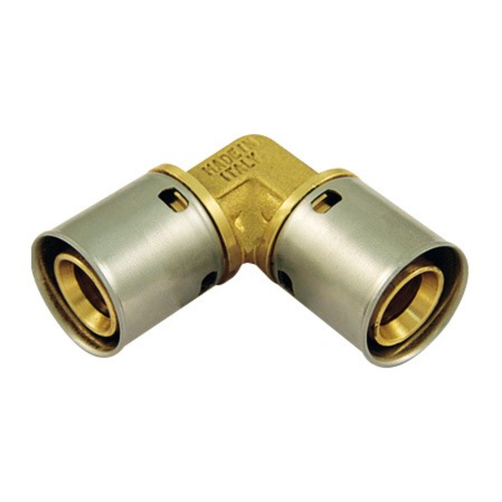 Cot dublu cu presare Tiemme, alama, auriu, diametru 16 x 16 mm
