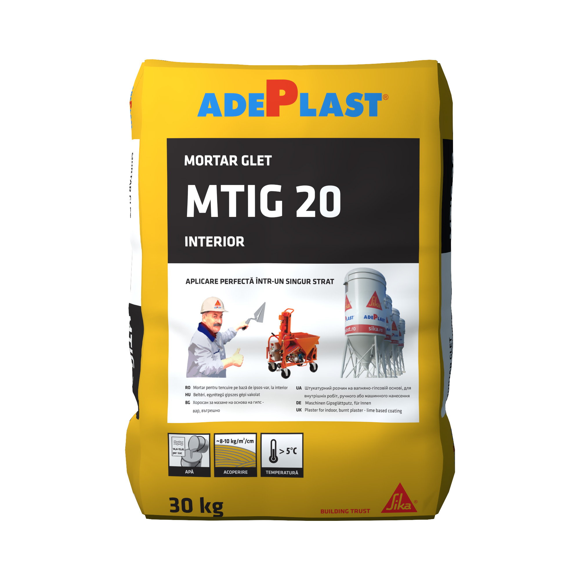 Tencuiala mecanizata pe baza de ipsos Adeplast MTI-G  30 kg