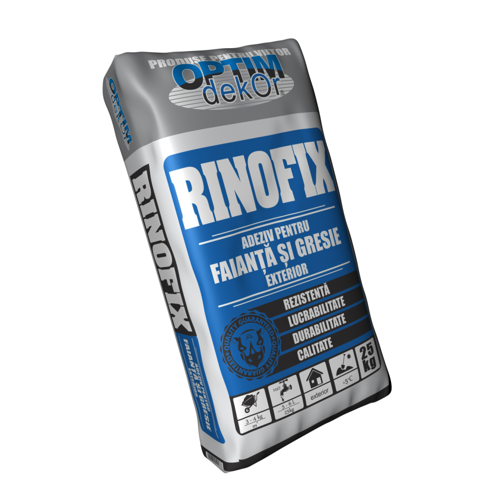 Adeziv gresie si faianta, Optim Dekor RINOFIX, exterior, 25 kg
