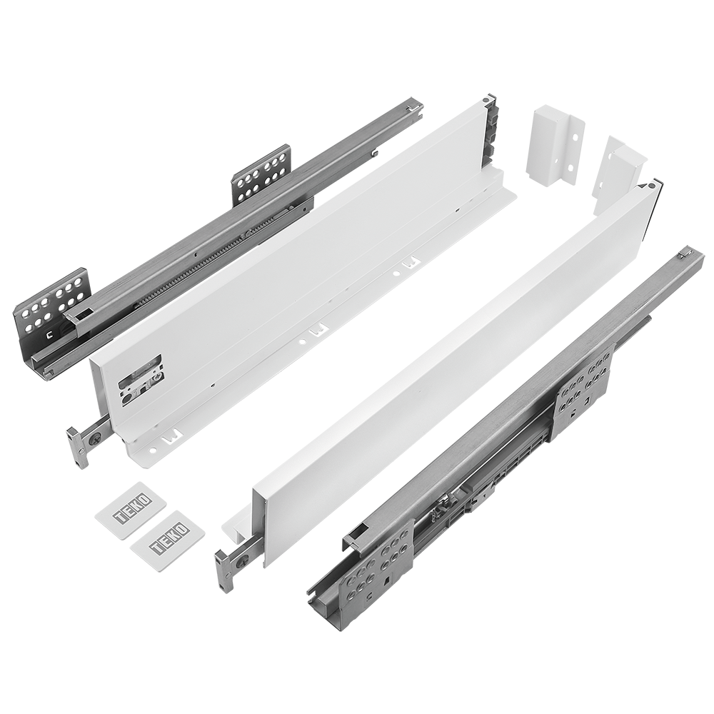 Sistem pentru sertar, Teko Slim, alb, slim, 40 kg, H 86 mm, 450 mm