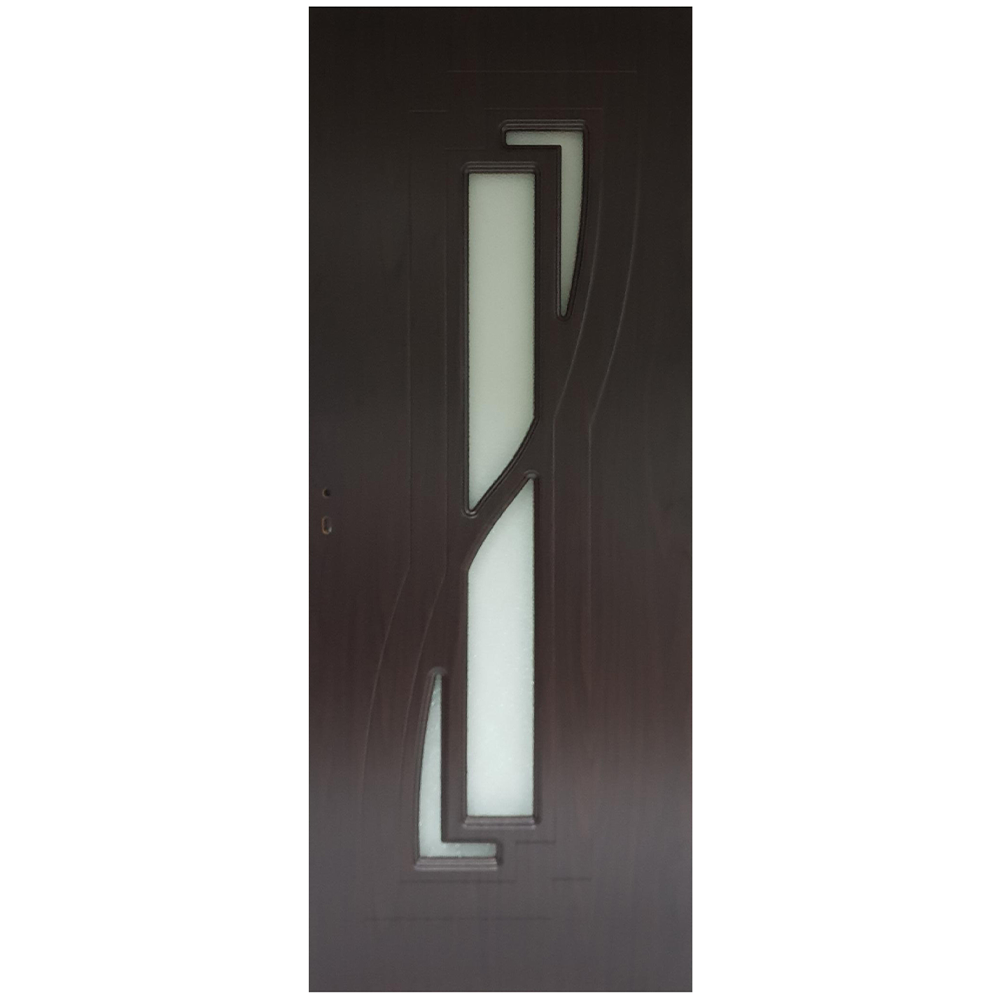 Usa interior celulara cu geam Pamate M042, reversibila, MDF, wenge, toc reglabil, 200 x 60 x 3.5 cm