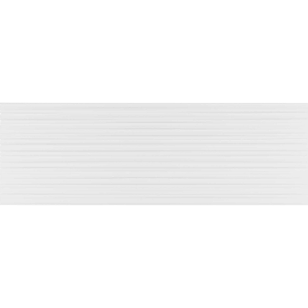 Faianta baie Kai White Lines, alb, mat, uni, 75.5 x 25.5 cm