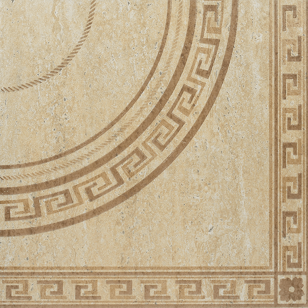 Gresie decor portelanata bej Travertine, 45 x 45 cm, set 2 buc