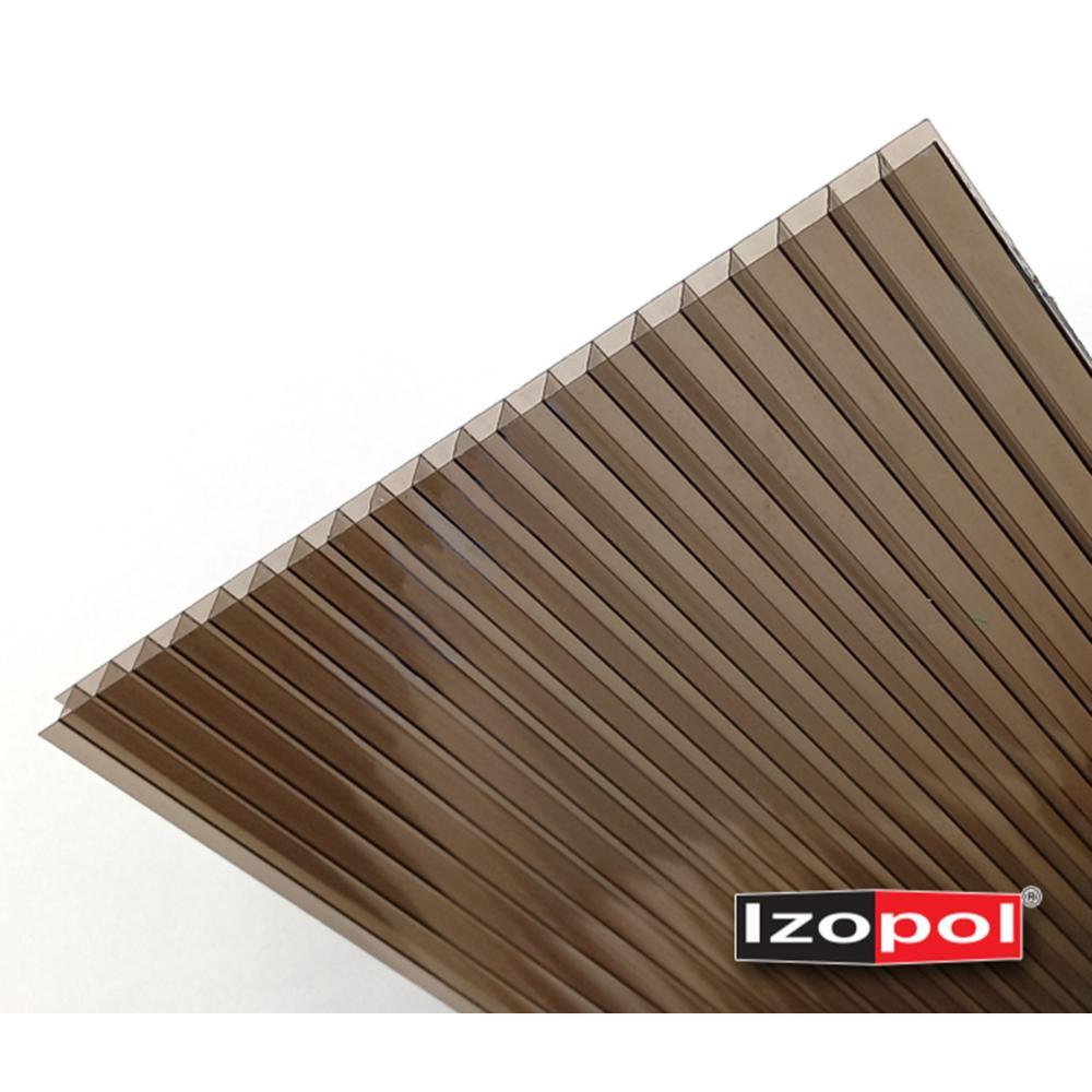 Placa policarbonat Izopol, bronz, grosime 10 mm, 2 x 1.05 m