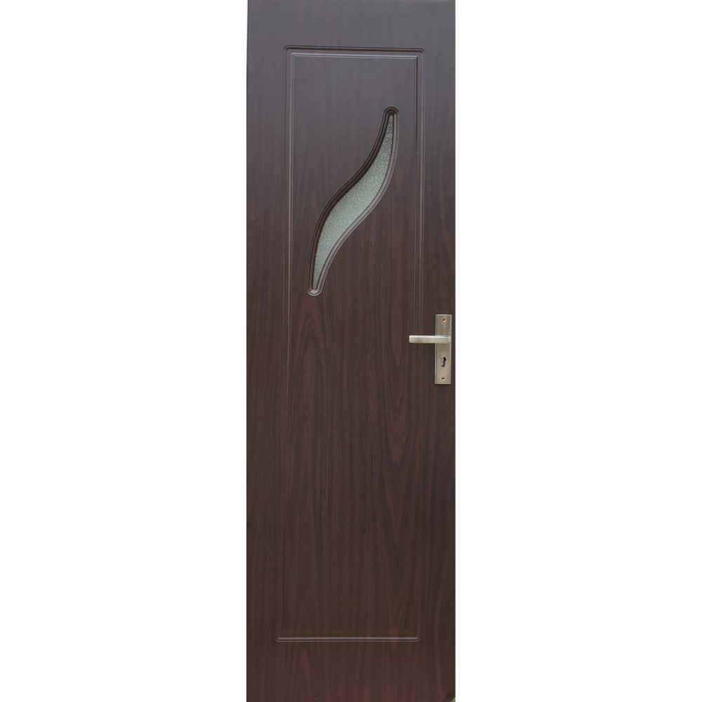 Usa interior celulara cu geam Pamate M02, reversibila, MDF, wenge, toc reglabil, 200 x 60 x 3.5 cm