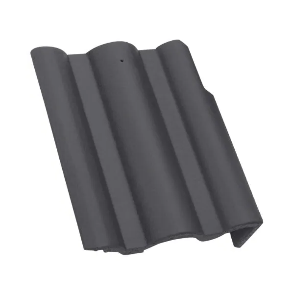 Tigla de beton laterala stanga, Terran Danubia, Color System, gri inchis, 350 x 420 mm
