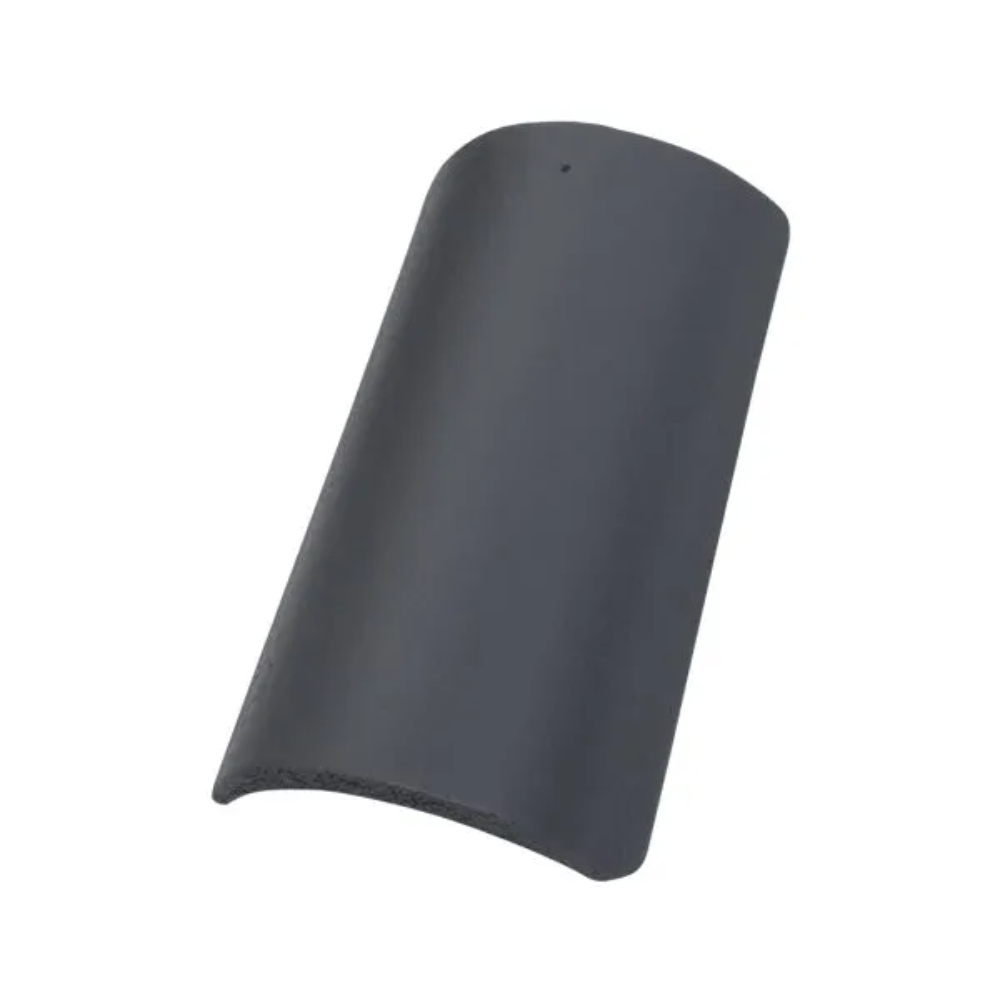 Tigla de coama beton Terran Danubia, clema de prindere, Color System, gri inchis, 250 x 420 mm