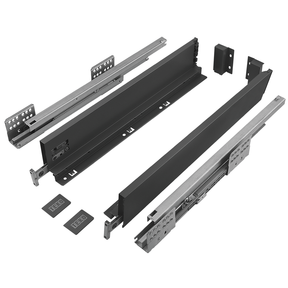 Sistem pentru sertar, Teko Slim, antracit, slim, 40 kg, H 86 mm, 450 mm