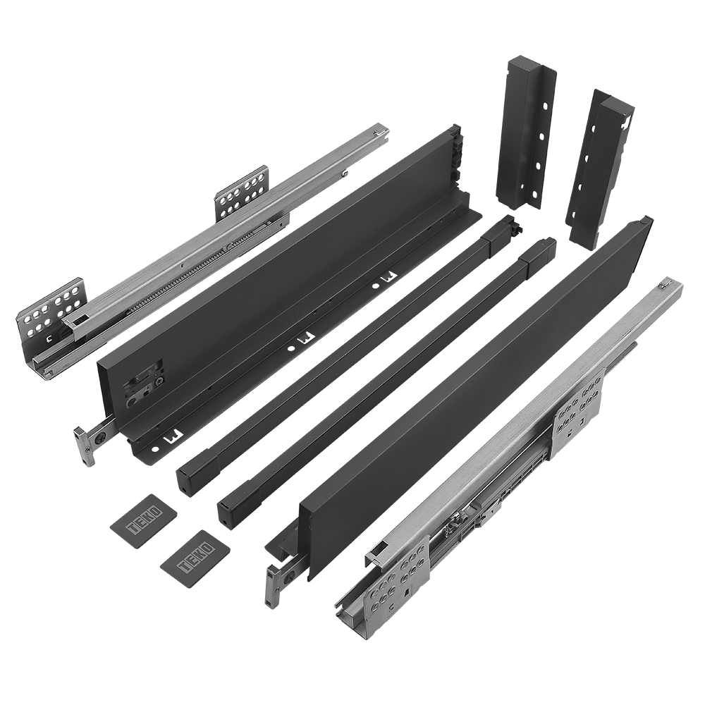 Sistem pentru sertar, Teko Slim, antracit, slim, 40 kg, H 167 mm , 500 mm