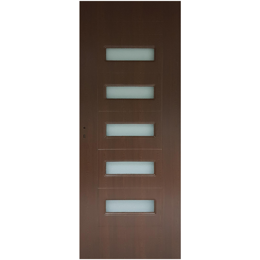 Usa interior celulara cu geam Pamate M104, reversibila, MDF, stejar auriu, toc reglabil, 200 x 70 x 3.5 cm