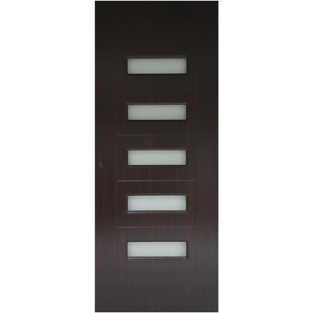 Usa interior celulara cu geam Pamate M104, reversibila, MDF, wenge, toc reglabil, 200 x 70 x 3.5 cm