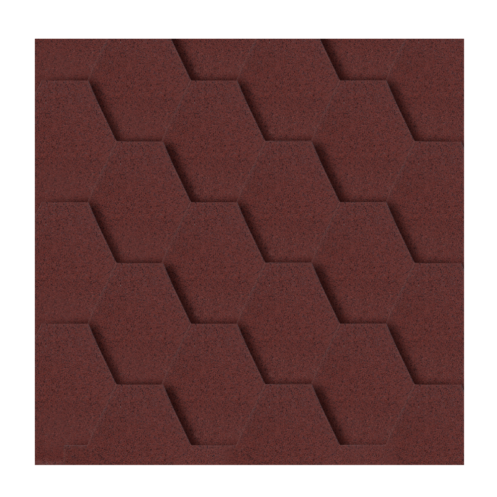 Sindrila bituminoasa forma hexagonala, rosu, 2.61 mp
